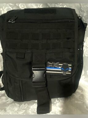 Tactical Backpack Black MOLLE Utility Bag 13” x 16” x 5”  Multi Pocket